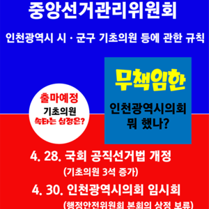 중앙선거관리위원회, 인천광역시 기초의원 관련 규칙 의결 
